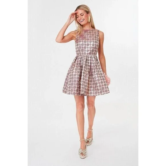 Tuckernuck Dress Women XXL Pink Gold Champagne Dreams Essie Cocktail Glam NWOT - Picture 2 of 12